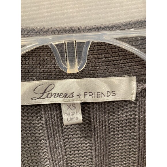 Lovers + Friends Women’s XS Cardigan Long Sleeve Ribbed Open Front Gray Sweater - Picture 2 of 6